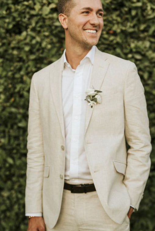 SAVILE ROW SAND LINEN SUIT - FORMAL HIRE