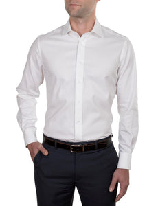 Hardy Amies White Textured Business Shirt