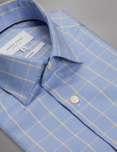 Hardy Amies Yellow Check Business Shirt (Slim Fit)