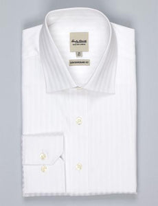 Hardy Amies White Herringbone Shirt