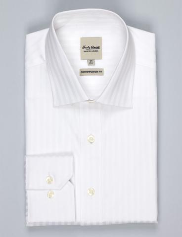 Hardy Amies White Herringbone Shirt