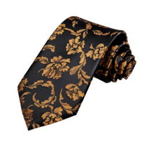 Load image into Gallery viewer, Hi Ties Gold Floral Pure Silk