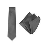 Buckle Black Pinstripe Tie and Pocket Square Set