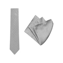 Load image into Gallery viewer, Buckle Silver Basket Weave Tie and Hank Set